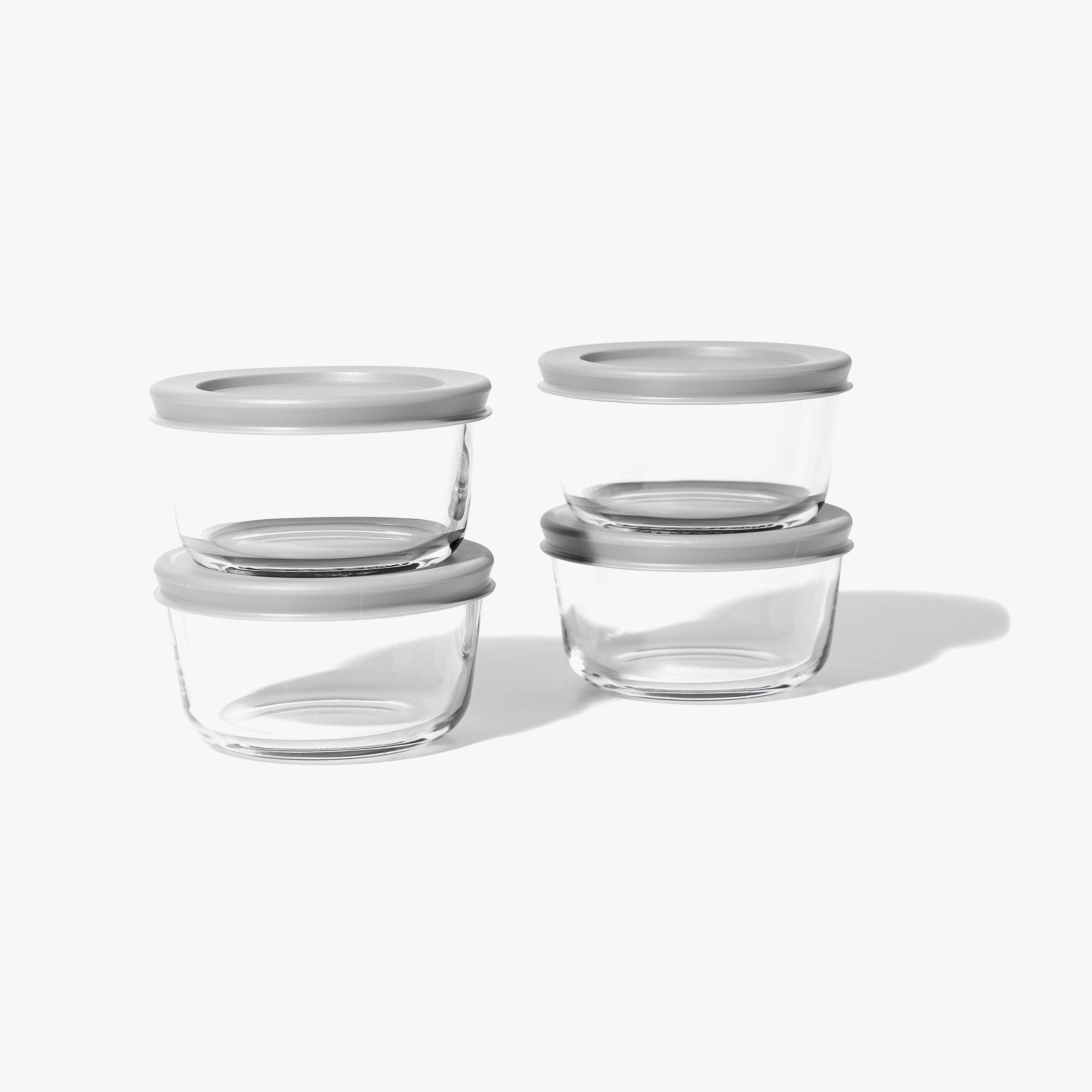 Glass Food Storage Containers - 8 Piece 1 Cup Set (4 Containers + 4 Lids) - Metromarketstore