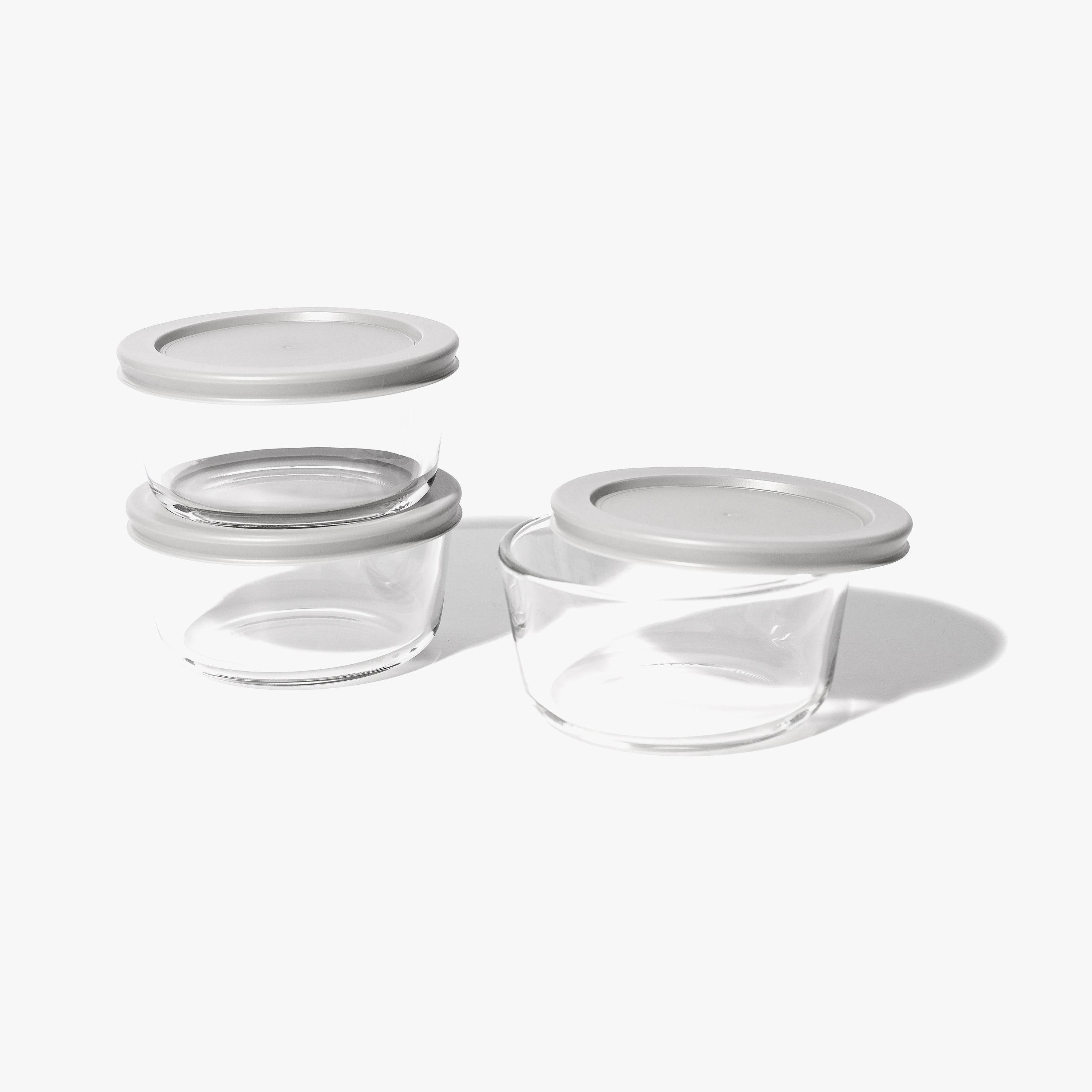Glass Food Storage Containers - 6 Piece 2 Cup Set (3 Containers + 3 Lids) - Metromarketstore