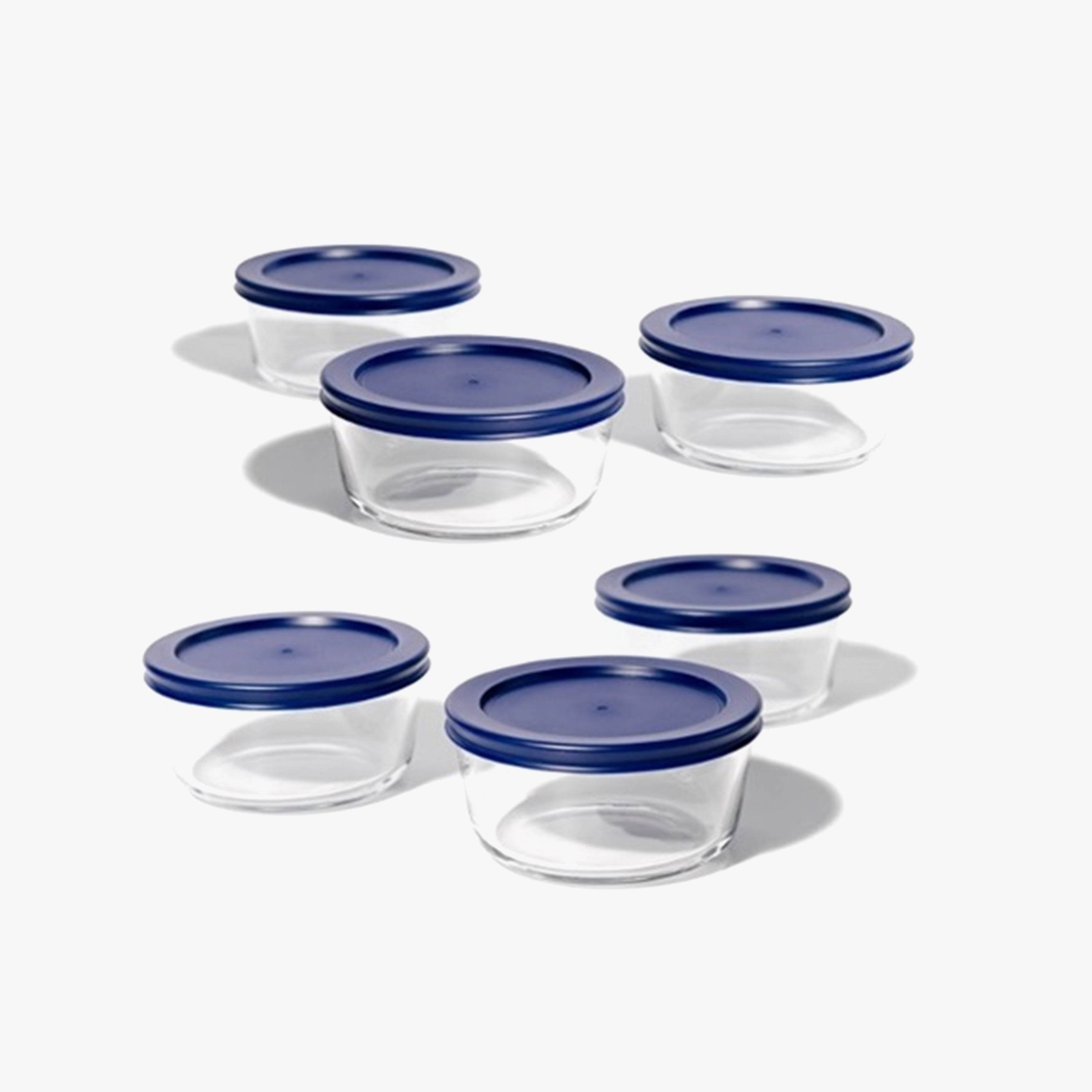 Glass Food Storage Containers - 12 Piece 2 Cup Set (6 Containers + 6 Lids) - Metromarketstore