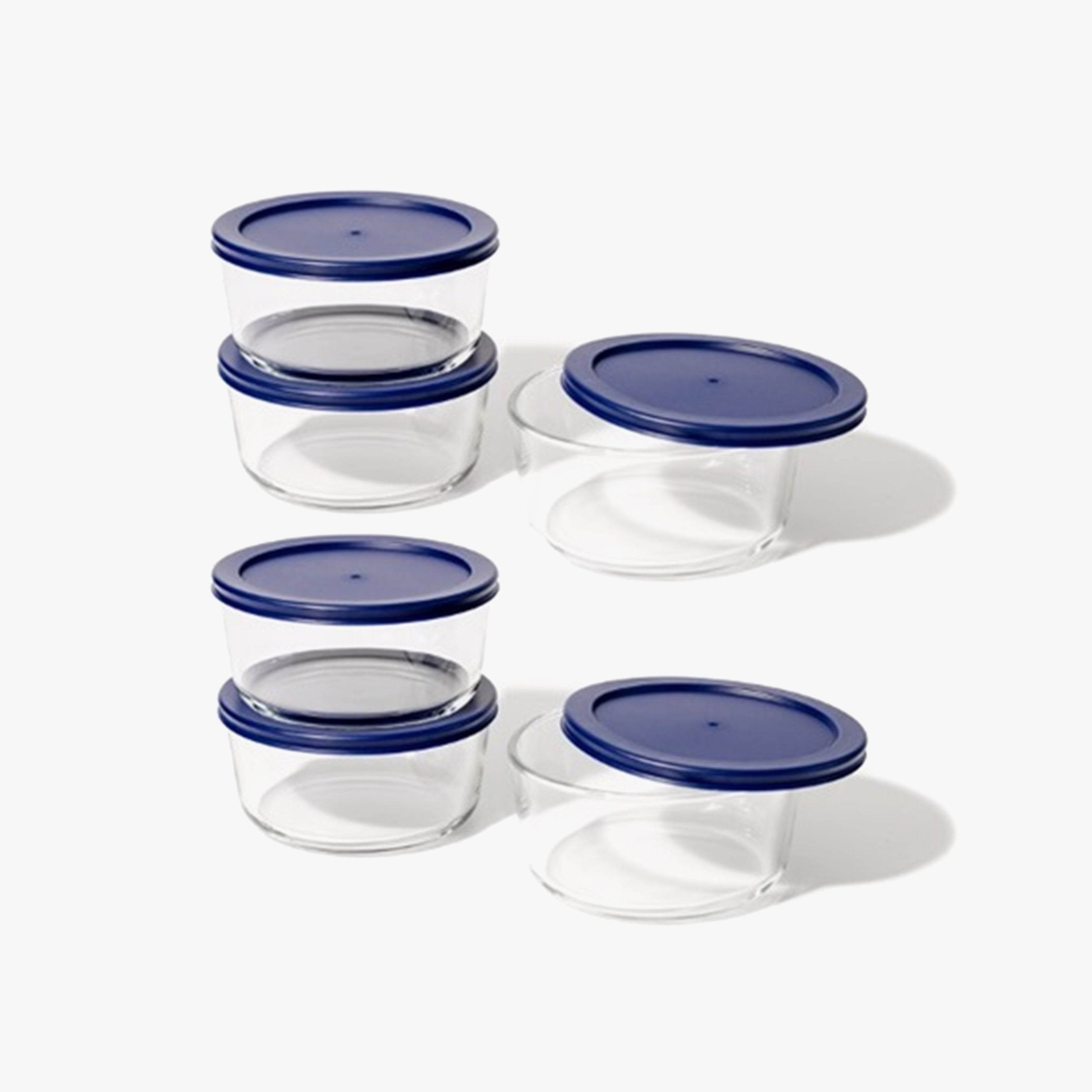 Glass Food Storage Containers - 12 Piece 4 Cup Set (6 Containers + 6 Lids) BPA-Free Lids - Metromarketstore