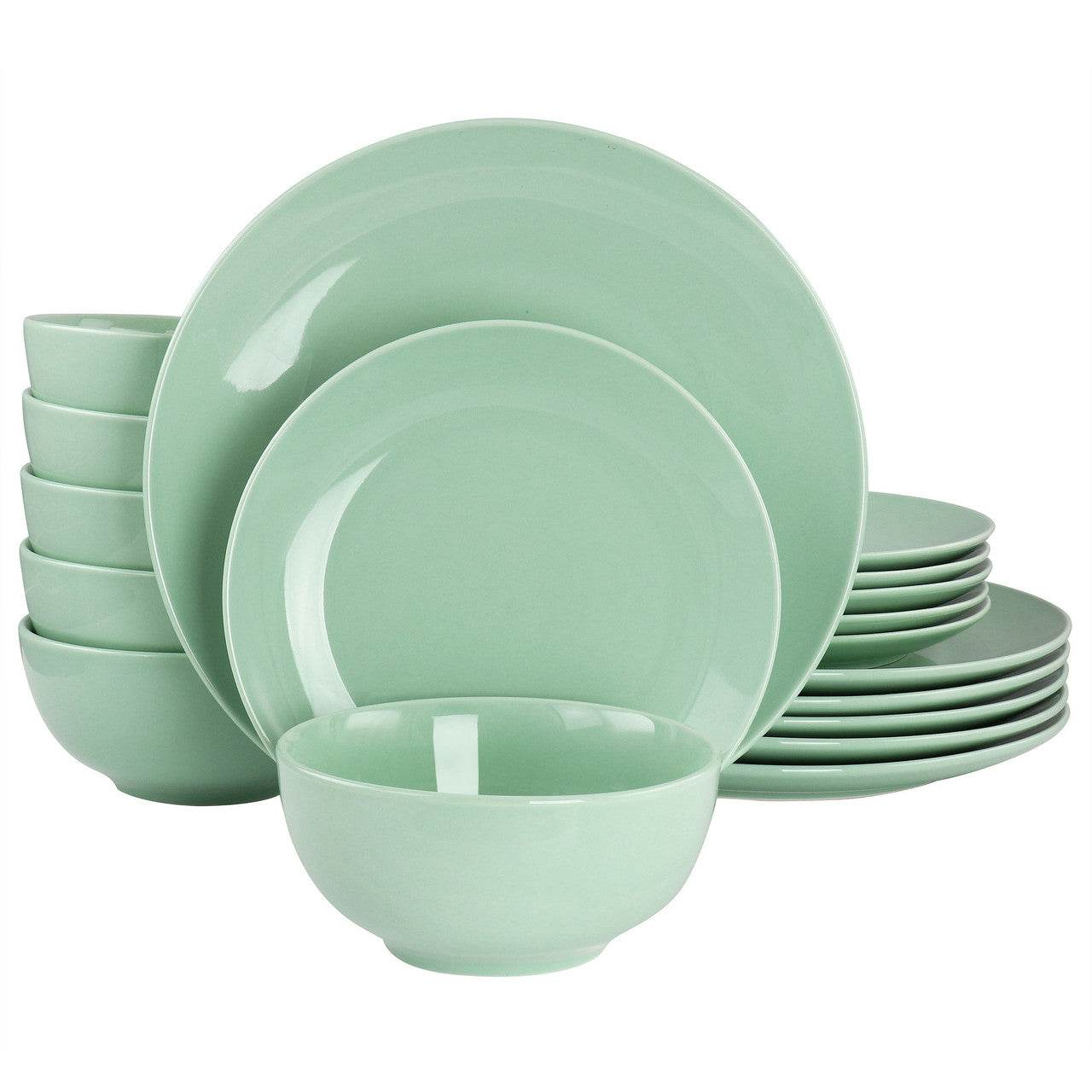 Elama Luna 18 Piece Porcelain Dinnerware Set in Mint - Metromarketstore