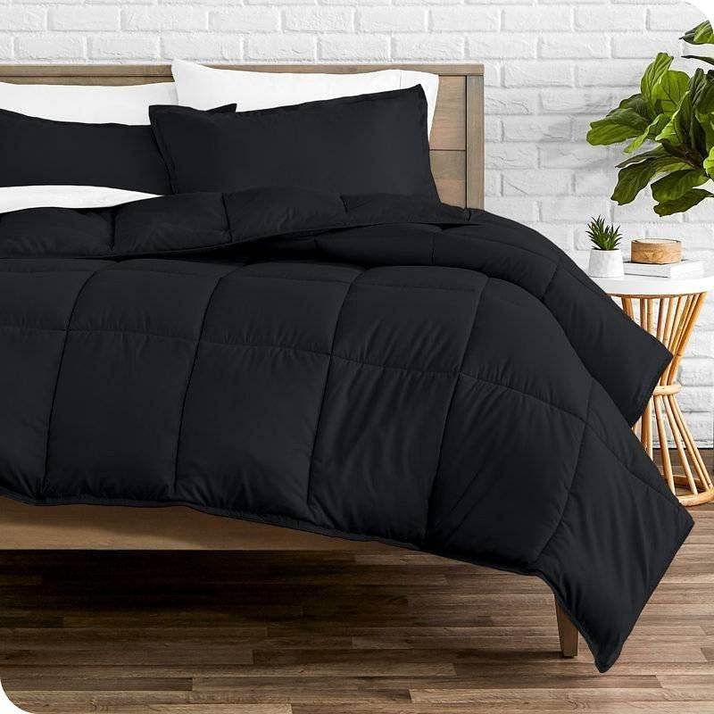 Twin/Twin XL Super Soft Lightweight Down Alternative Comforter Set in Black - Metromarketstore