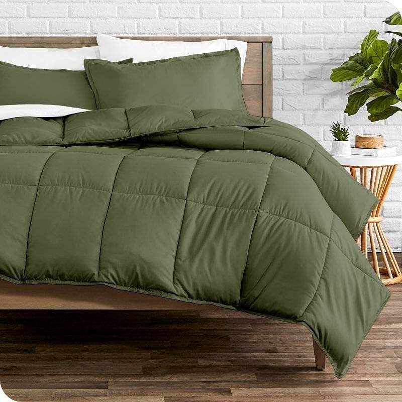 Full/Double size Super Soft Down Alternative Comforter Set in Olive Green - Metromarketstore