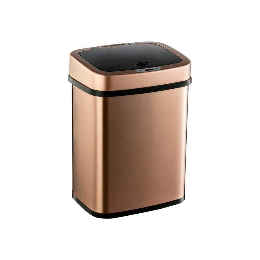3-Gallon Motion Sensor Touchless Stainless Steel Trash Can in Copper Gold Finish - Metromarketstore