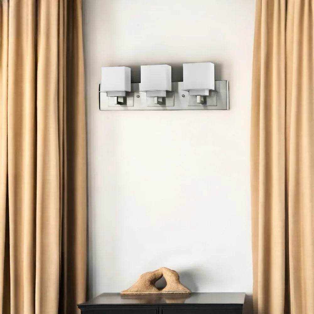 HMS Rampart 3-Light Modern Vanity Light LED with Etched Glass Shades - Metromarketstore