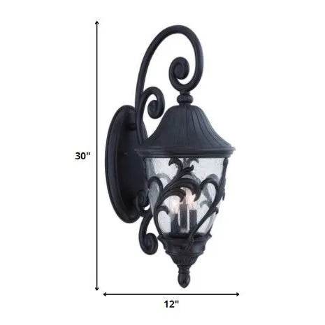 HMS Modern Three-Light Matte Black Wall Sconces Leaf Detail - Metromarketstore