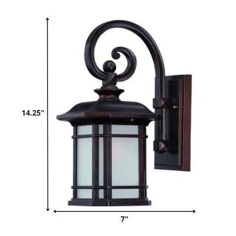 HMS Antique Bronze Frosted Linen Glass Lantern Wall Light - Metromarketstore