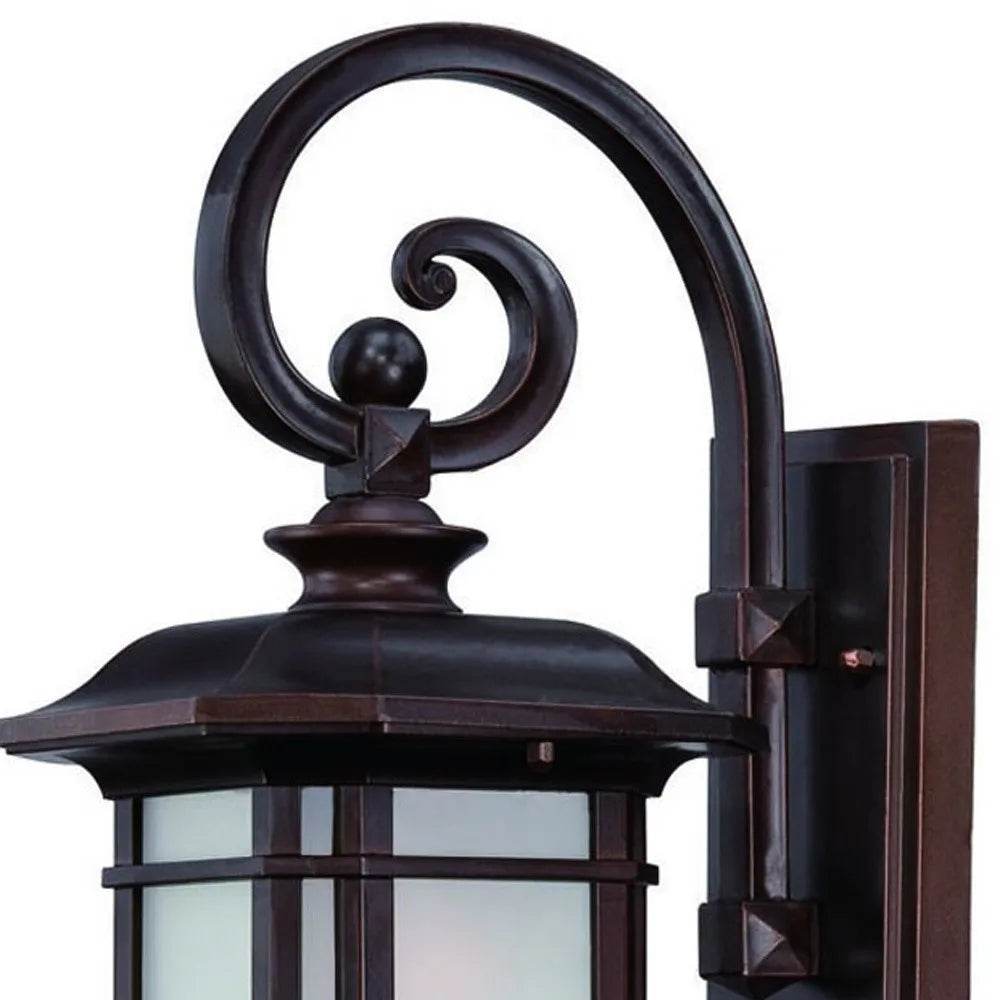HMS Antique Bronze Frosted Linen Glass Lantern Wall Light - Metromarketstore
