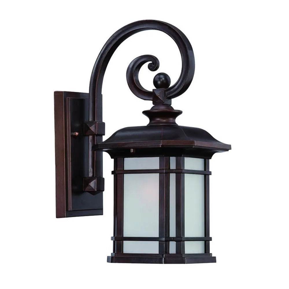HMS Antique Bronze Frosted Linen Glass Lantern Wall Light - Metromarketstore
