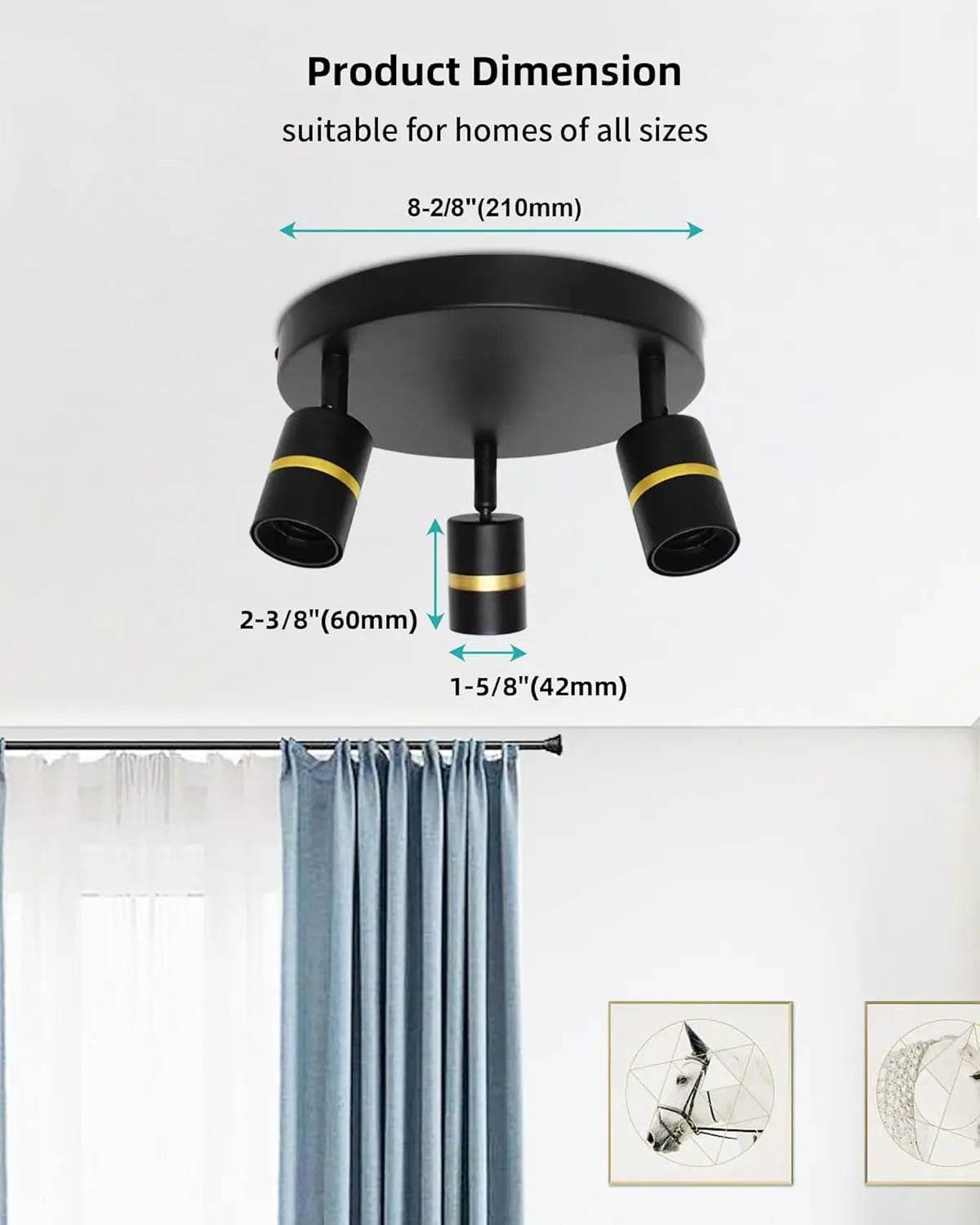 Hot Sale 3-Light Minimalist Wall Lamps Black and Gold LED Track Lighting - Metromarketstore