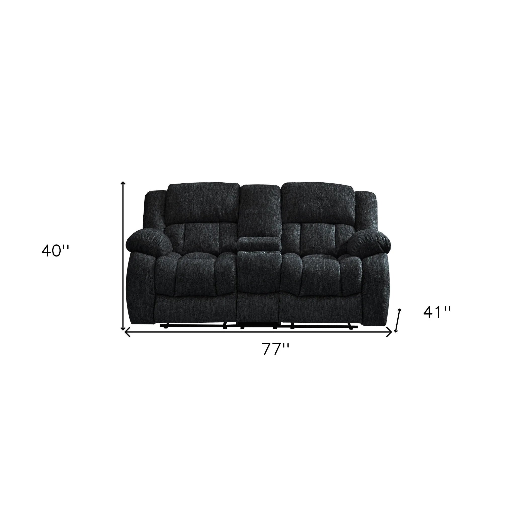 HMS 77" Black Manual Reclining Loveseat - Metromarketstore