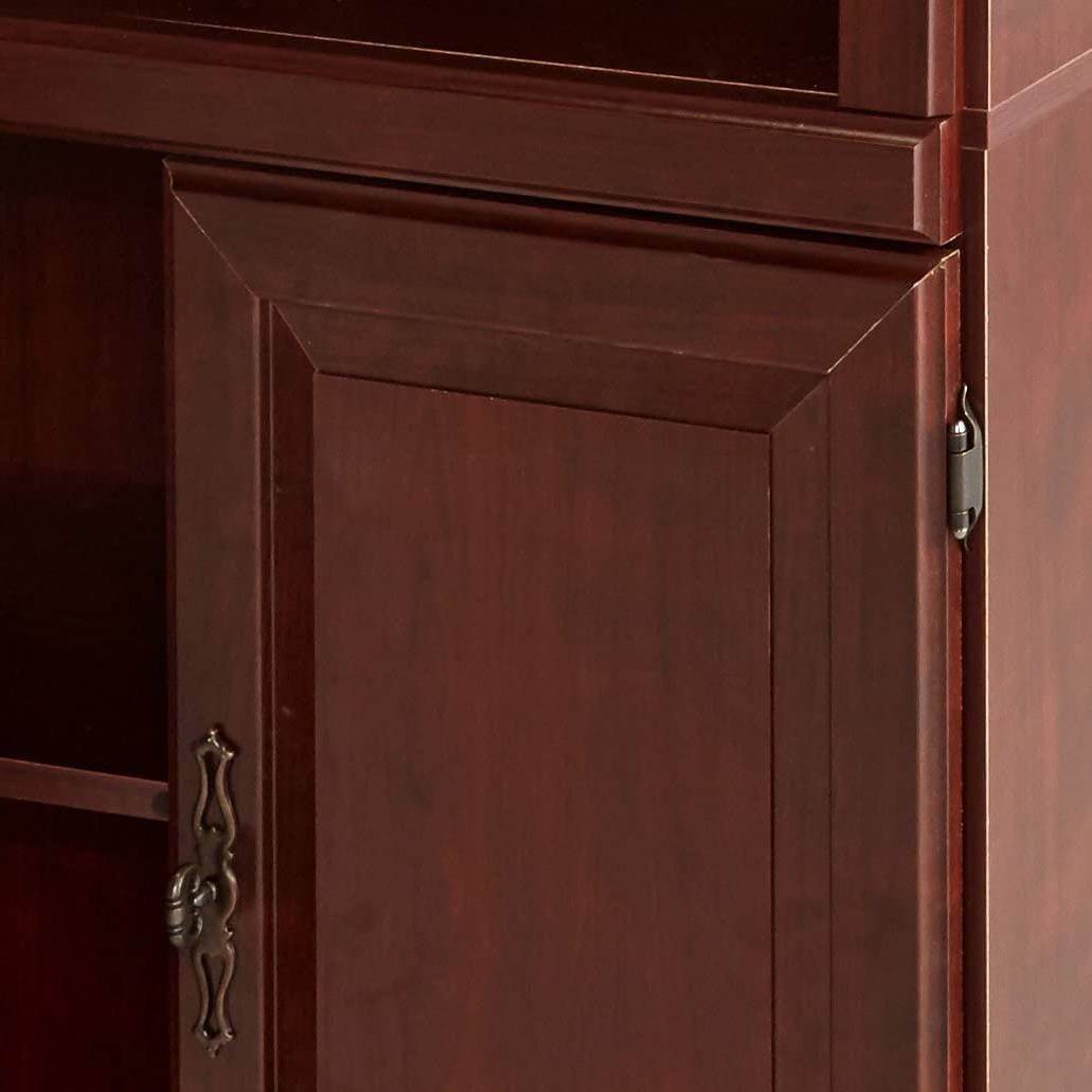 71-inch High 3-Shelf Wooden Bookcase with Storage Drawer in Cherry Finish - Metromarketstore