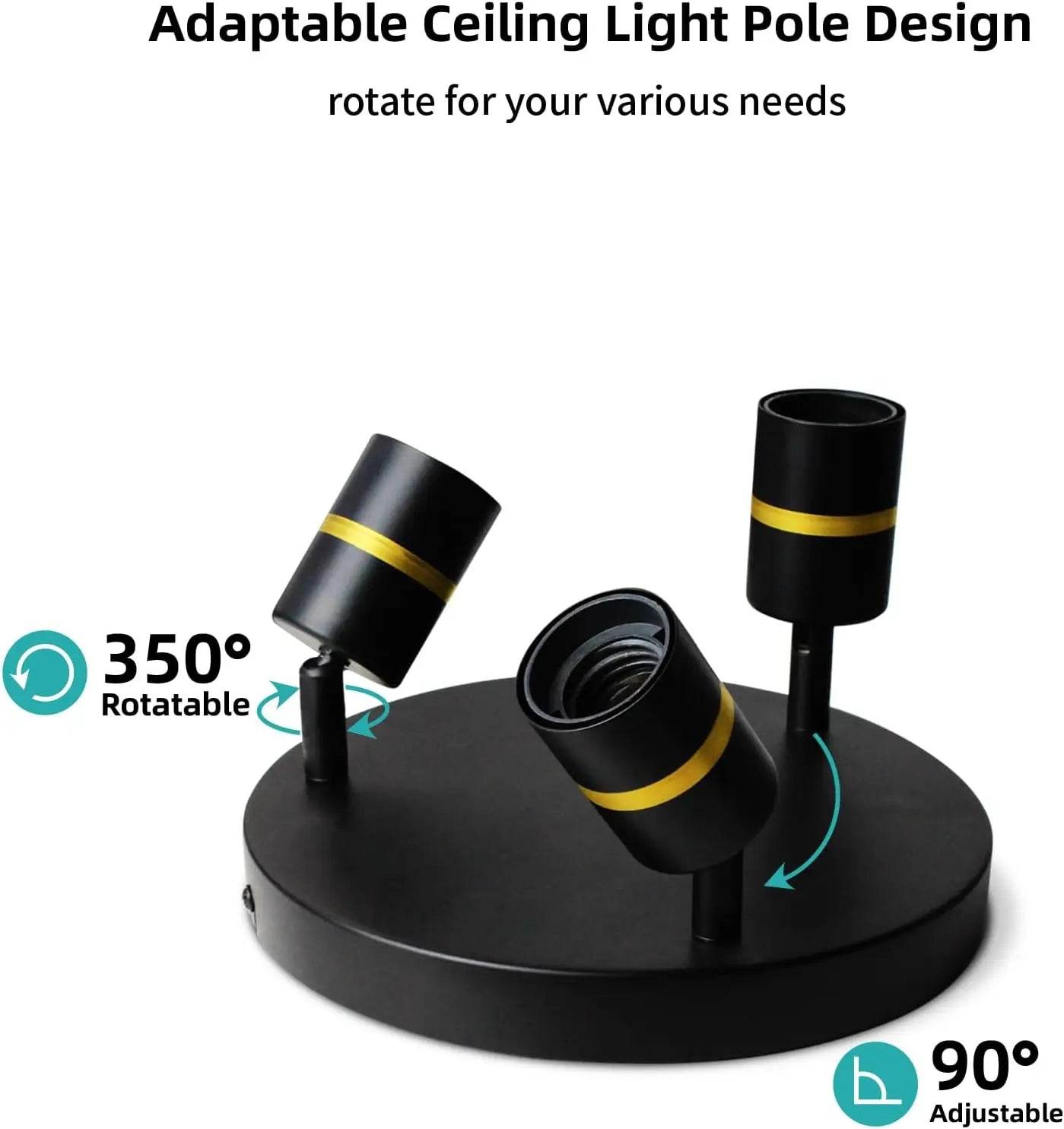 Hot Sale 3-Light Minimalist Wall Lamps Black and Gold LED Track Lighting - Metromarketstore