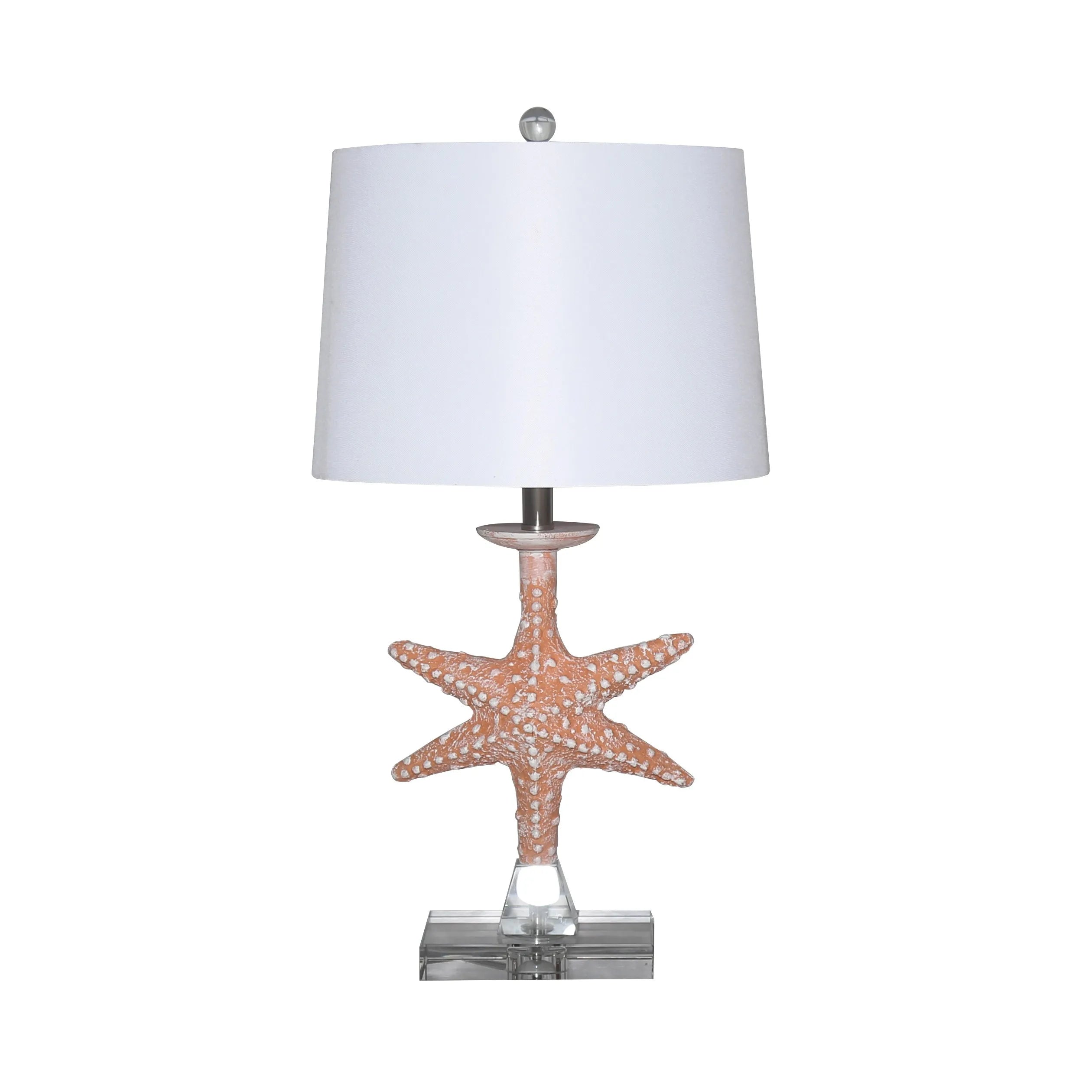 HMS European Design Set of Two 28"Starfish Table Lamps White Drum Shade 5W - Metromarketstore