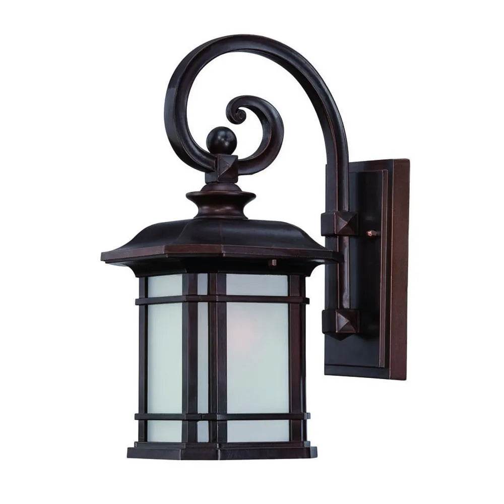 HMS Antique Bronze Frosted Linen Glass Lantern Wall Light - Metromarketstore