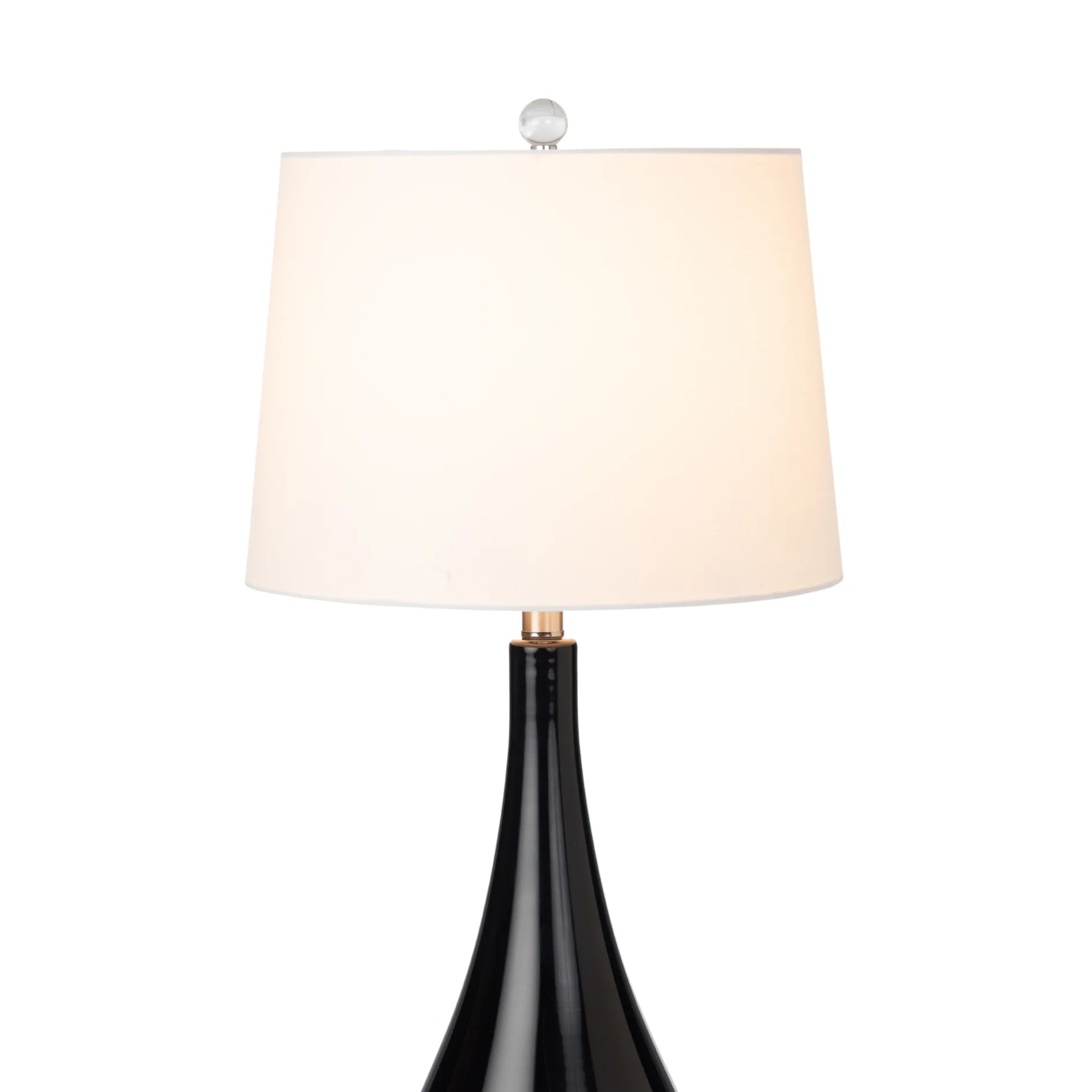 HMS Set of Two 31" Table Lamps Black and White Glass with White Empire Shade - Metromarketstore