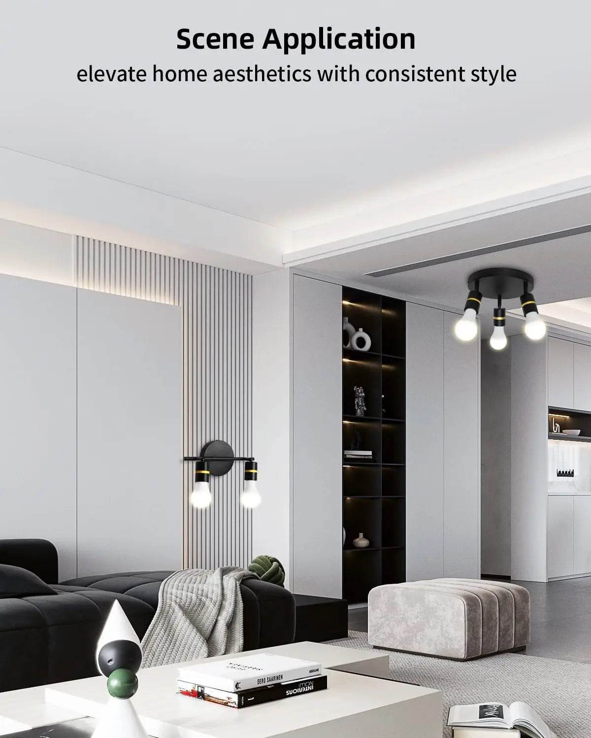 Hot Sale 3-Light Minimalist Wall Lamps Black and Gold LED Track Lighting - Metromarketstore