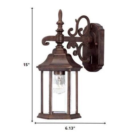 HMS Petite Brown Domed Hanging Glass Lantern Warm White LED Wall Sconce - Metromarketstore