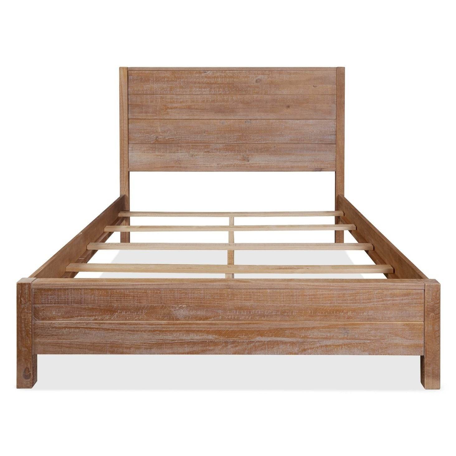 FarmHome Rustic Solid Pine Platform Bed in King Size - Metromarketstore