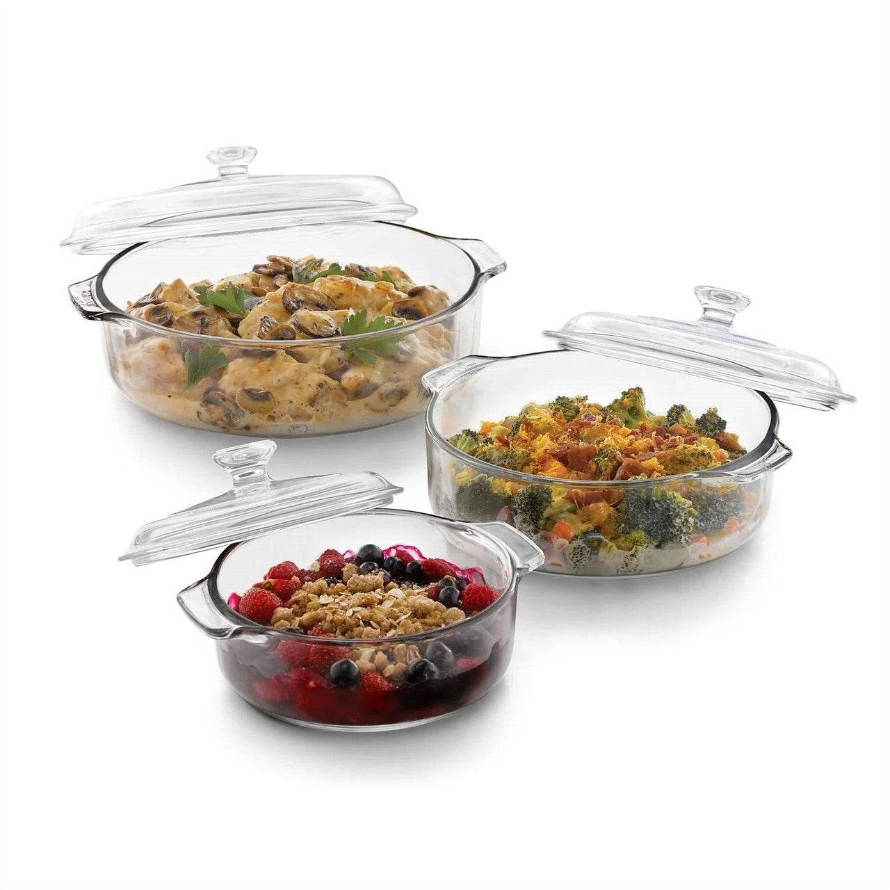 6-Piece Glass Bakeware Casserole Baking Dish Set - Dishwasher and Oven Safe - Metromarketstore