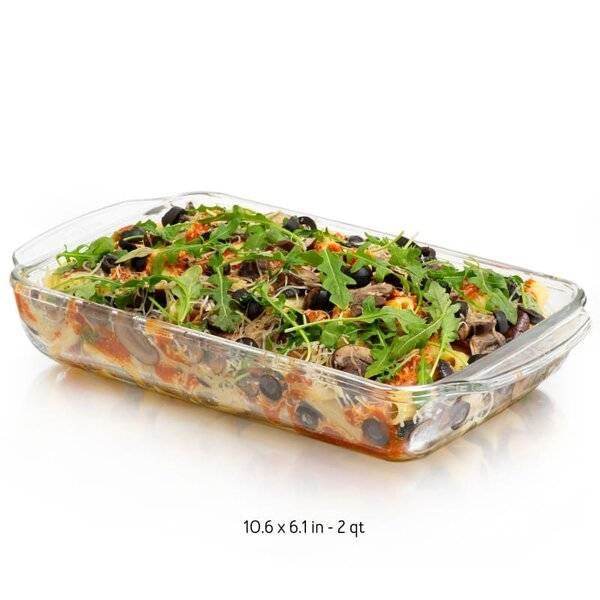 3 Piece Transparent Glass Casserole Baking Dish Set - Metromarketstore