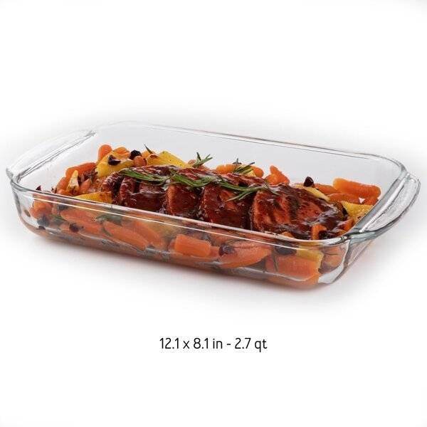 3 Piece Transparent Glass Casserole Baking Dish Set - Metromarketstore