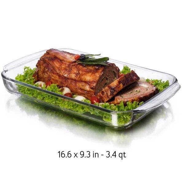 3 Piece Transparent Glass Casserole Baking Dish Set - Metromarketstore