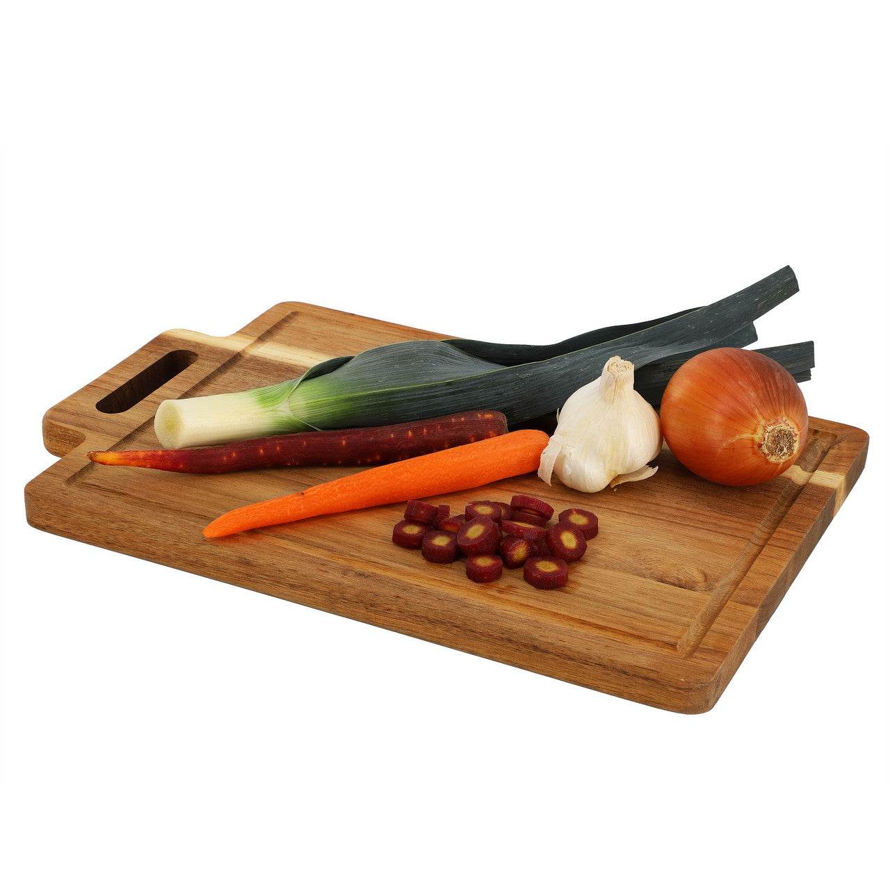 MegaChef 16.5 x 11 Inch Acacia Wood Rectangle Serving Board with Handle - Metromarketstore