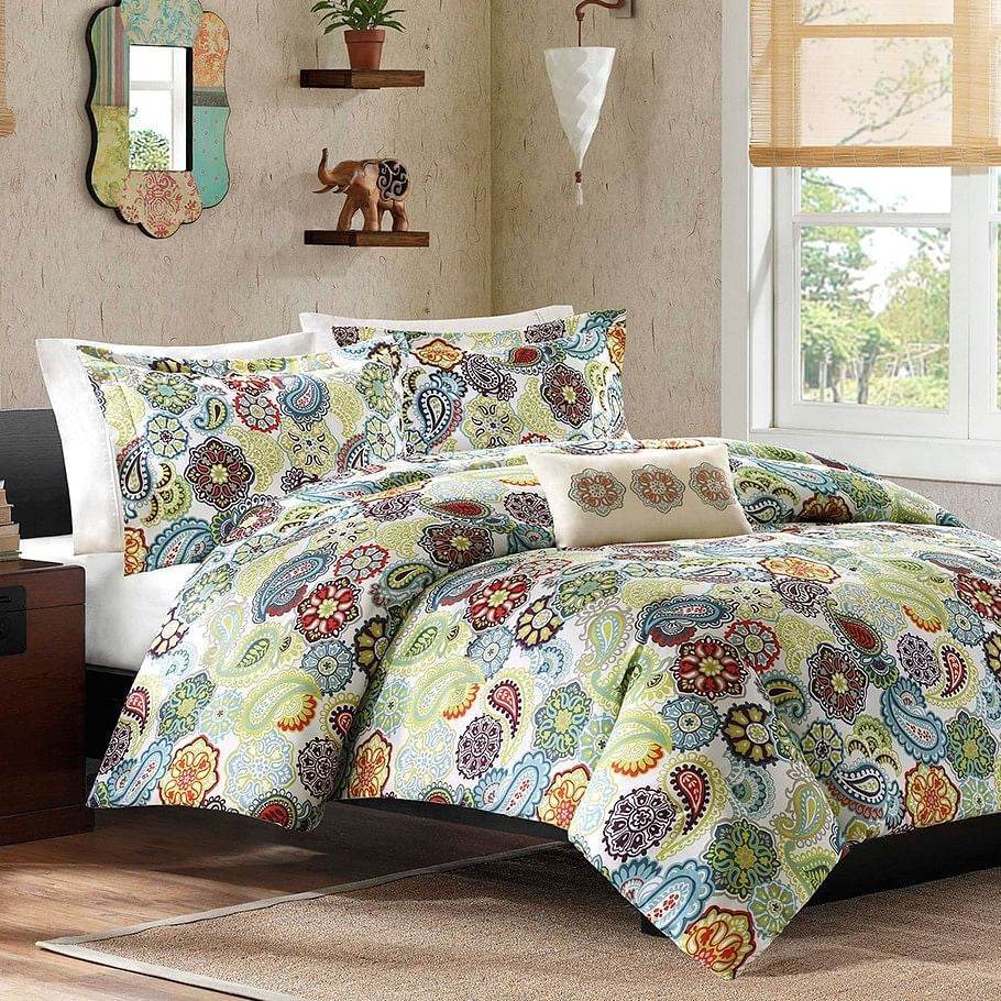 King size Multi Color Paisley 4 Piece Bed Bag Comforter Set - Metromarketstore