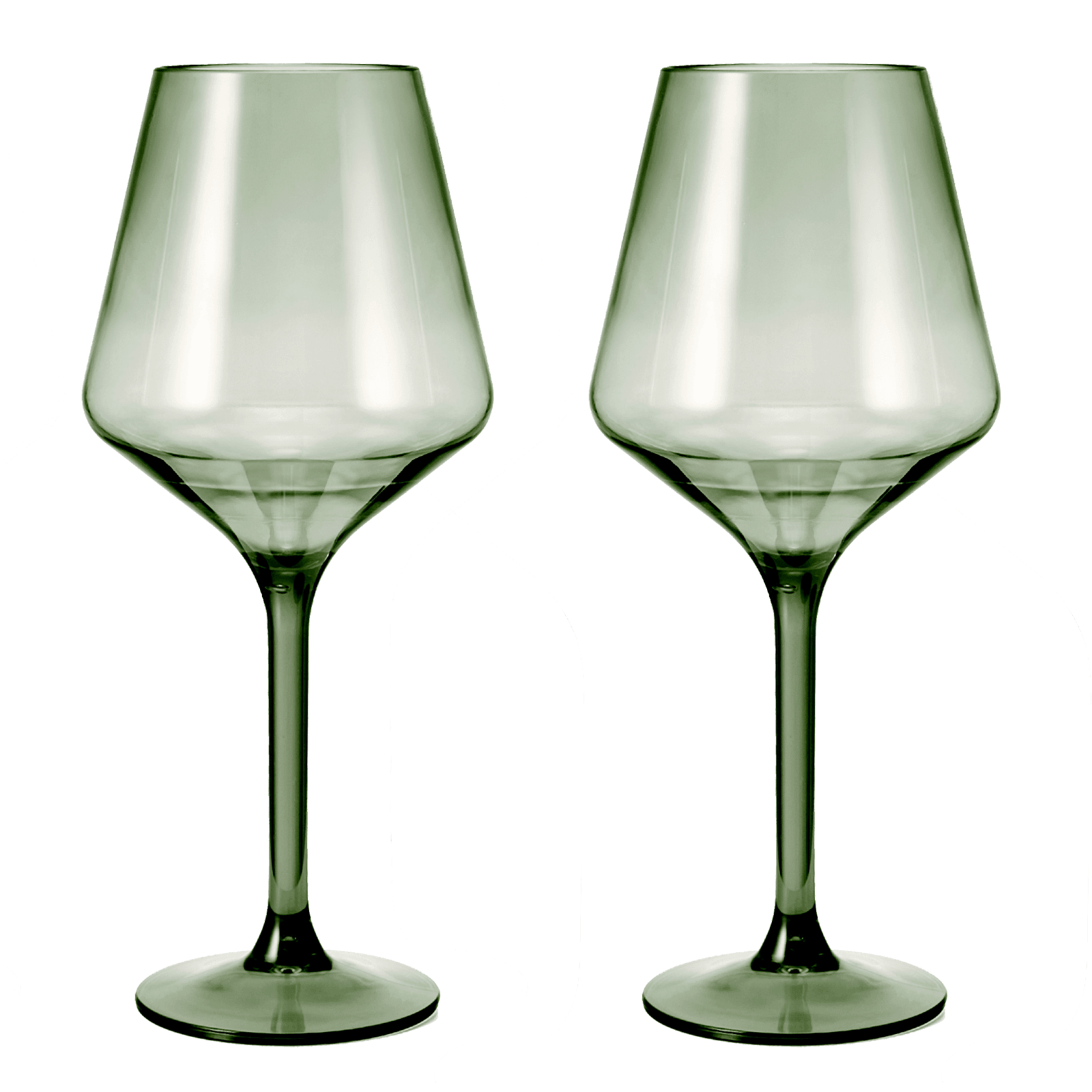 Floating Wine Glasses for Pool - Set of 2-15 OZ Shatterproof Poolside Wine Glasses, Tritan Plastic Reusable, Beach Outdoor Cocktail, Wine, Champagne, Water Glassware Spring Summer (Muted Green) - Metromarketstore