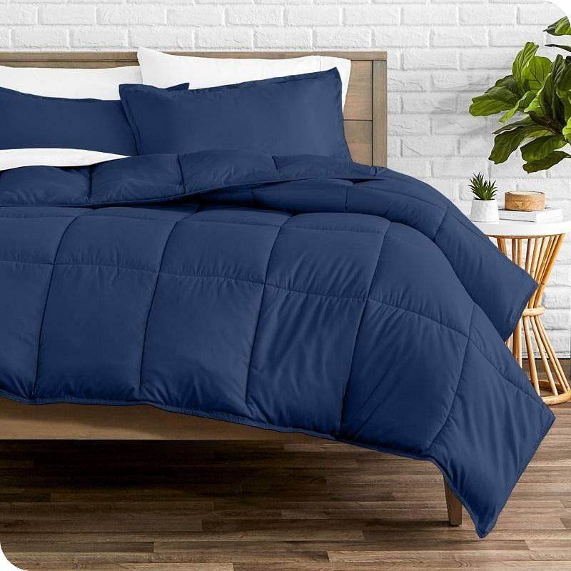 Full/Double size Super Soft Down Alternative Comforter Set in Navy Blue - Metromarketstore