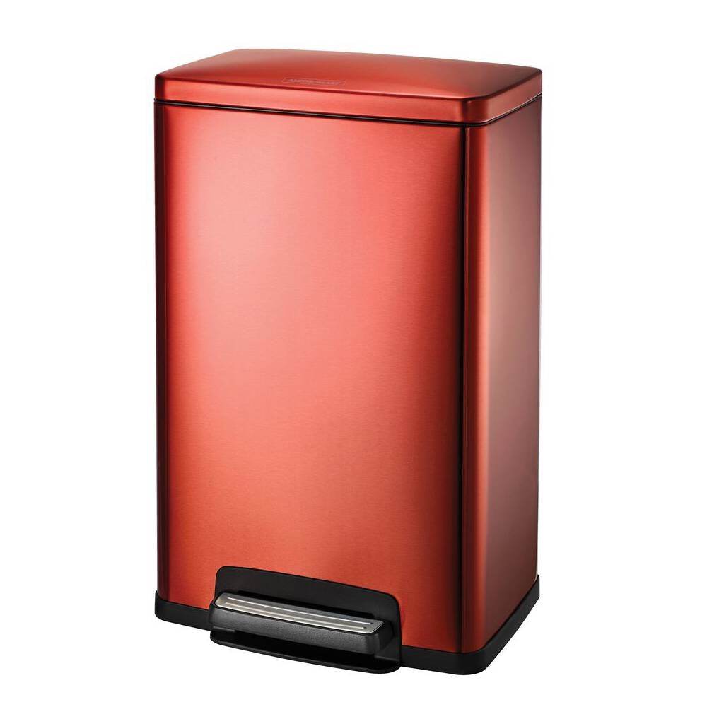 Stainless Steel 13-Gallon Kitchen Trash Can with Step Lid in Copper Red Finish - Metromarketstore
