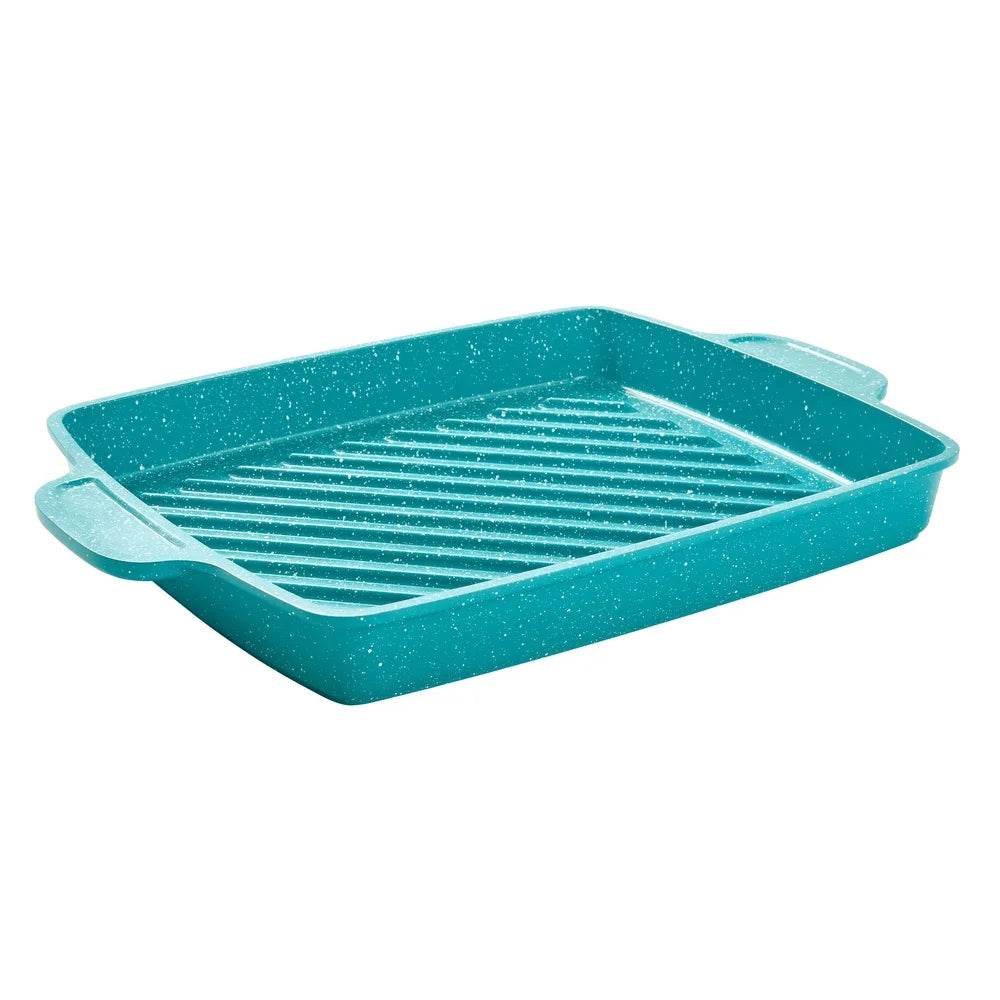 12 Inch Square Cast Aluminum Grill Pan Vintage Design - Metromarketstore