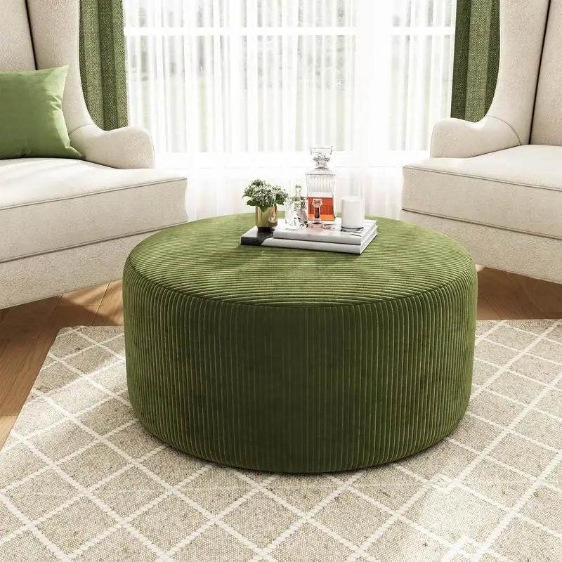 Round Upholstered Storage Ottoman with Memory Foam - Metromarketstore