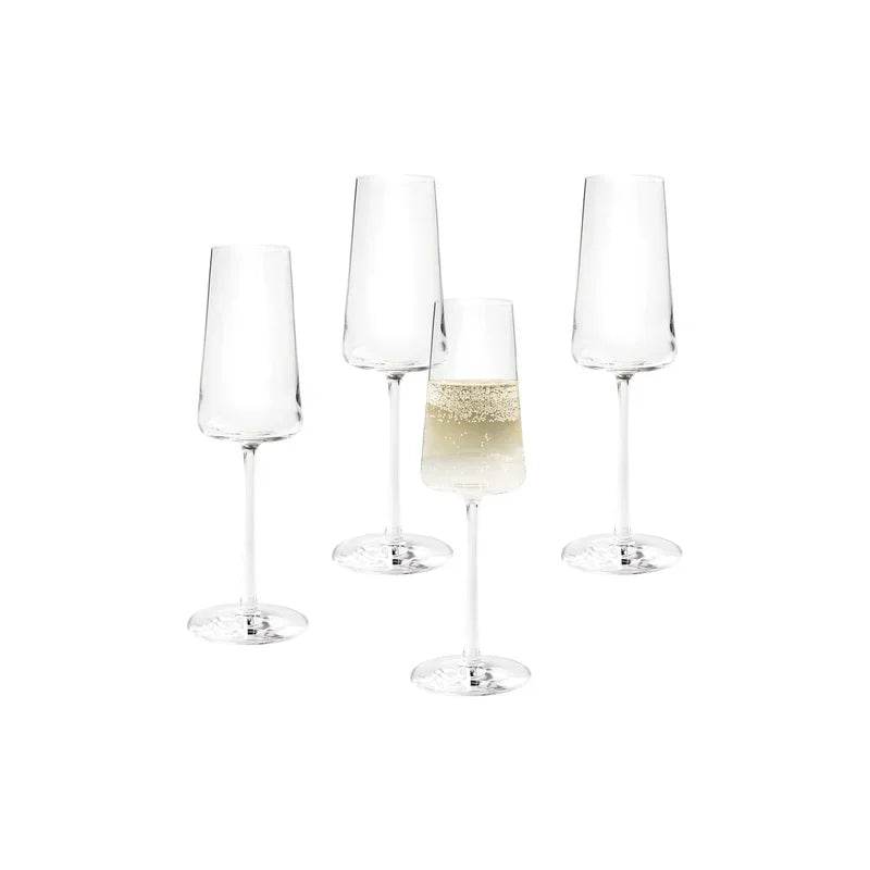 Clear Flared Champagne Flute Set 4 Pack - Metromarketstore