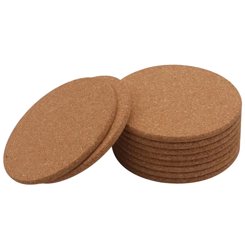 US Stock 10pcs Round Cork Coasters 3.9" Diameter - Metromarketstore