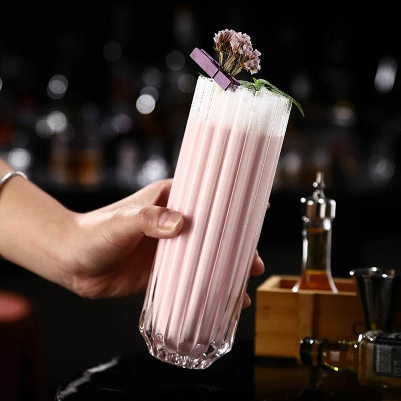 Korean Style Stripe Bud Cocktail Glasses Cup - Metromarketstore