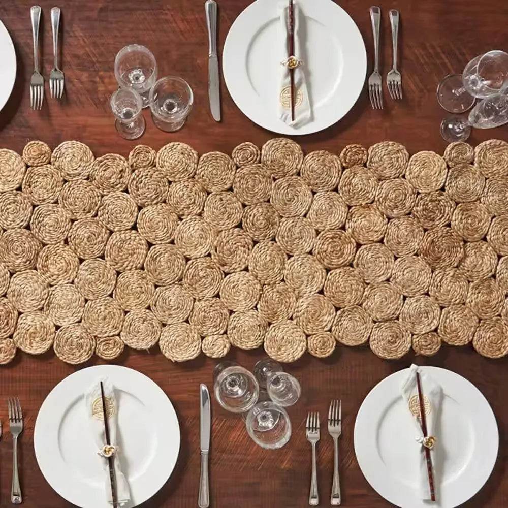 Rustic Natural 1 ft. 4 in. 6 ft. 8 in. Organic Jute Table Runner - Metromarketstore