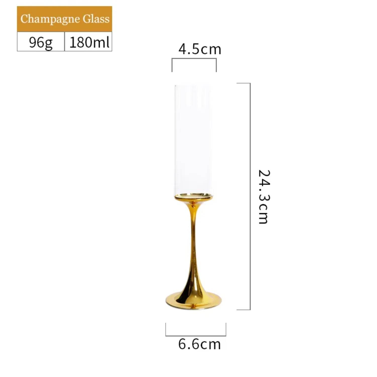 Gift champagne goblets Gold plating wine glasses - Metromarketstore