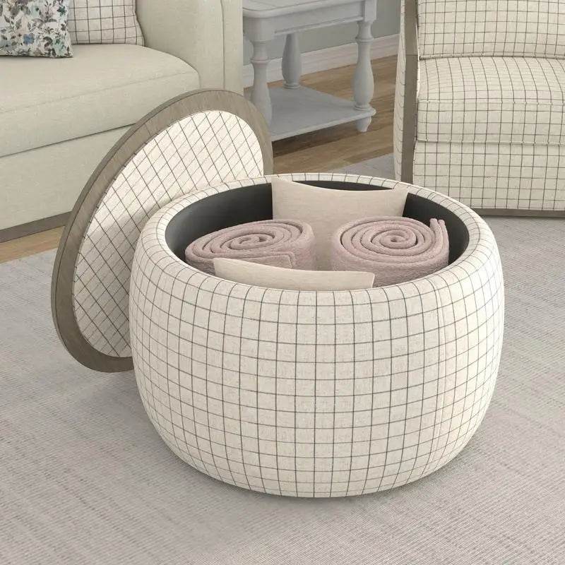 White Storage Ottoman - Metromarketstore