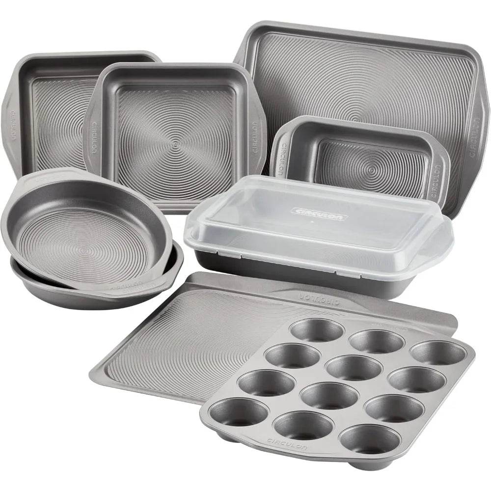 Total Nonstick Bakeware Set with Nonstick Bread Pan, Cookie Sheet, Baking Pan, Baking Sheet, Cake Pan - Metromarketstore