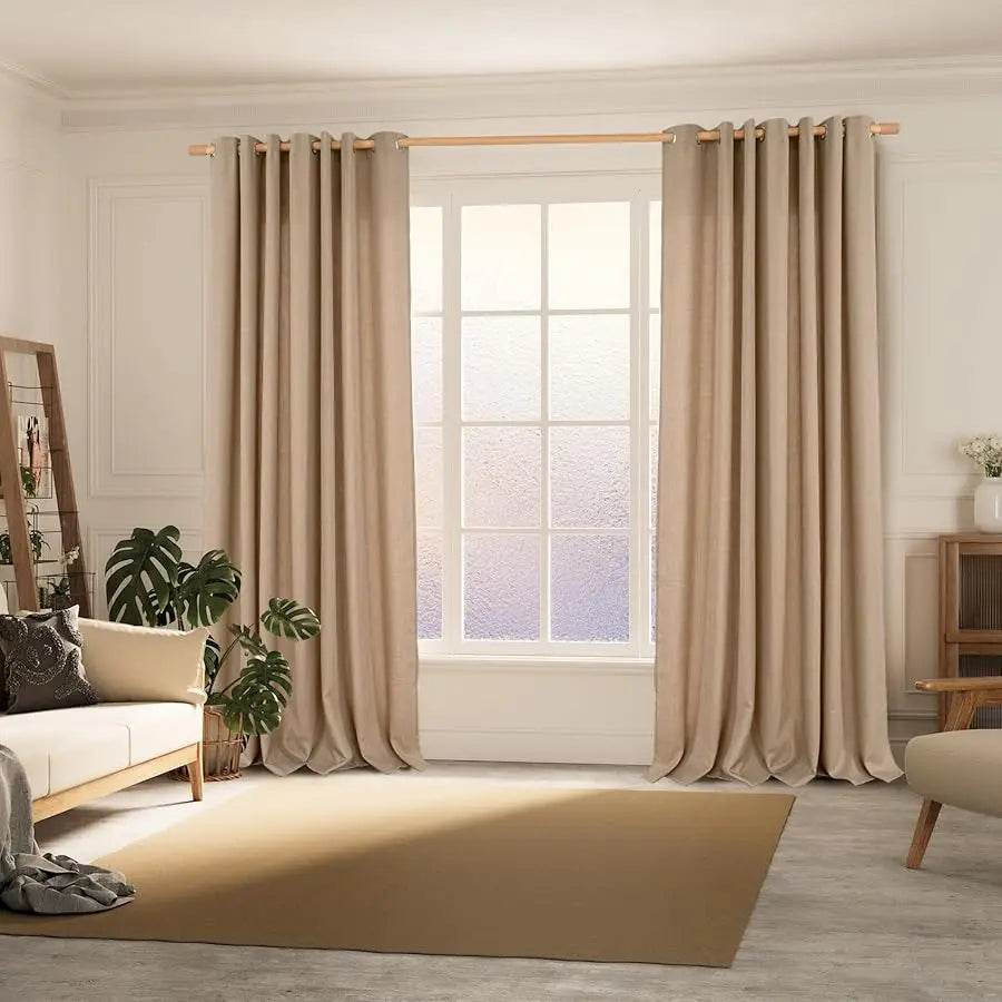 Tan Curtains 84 Inch - Light Filtering - Metromarketstore