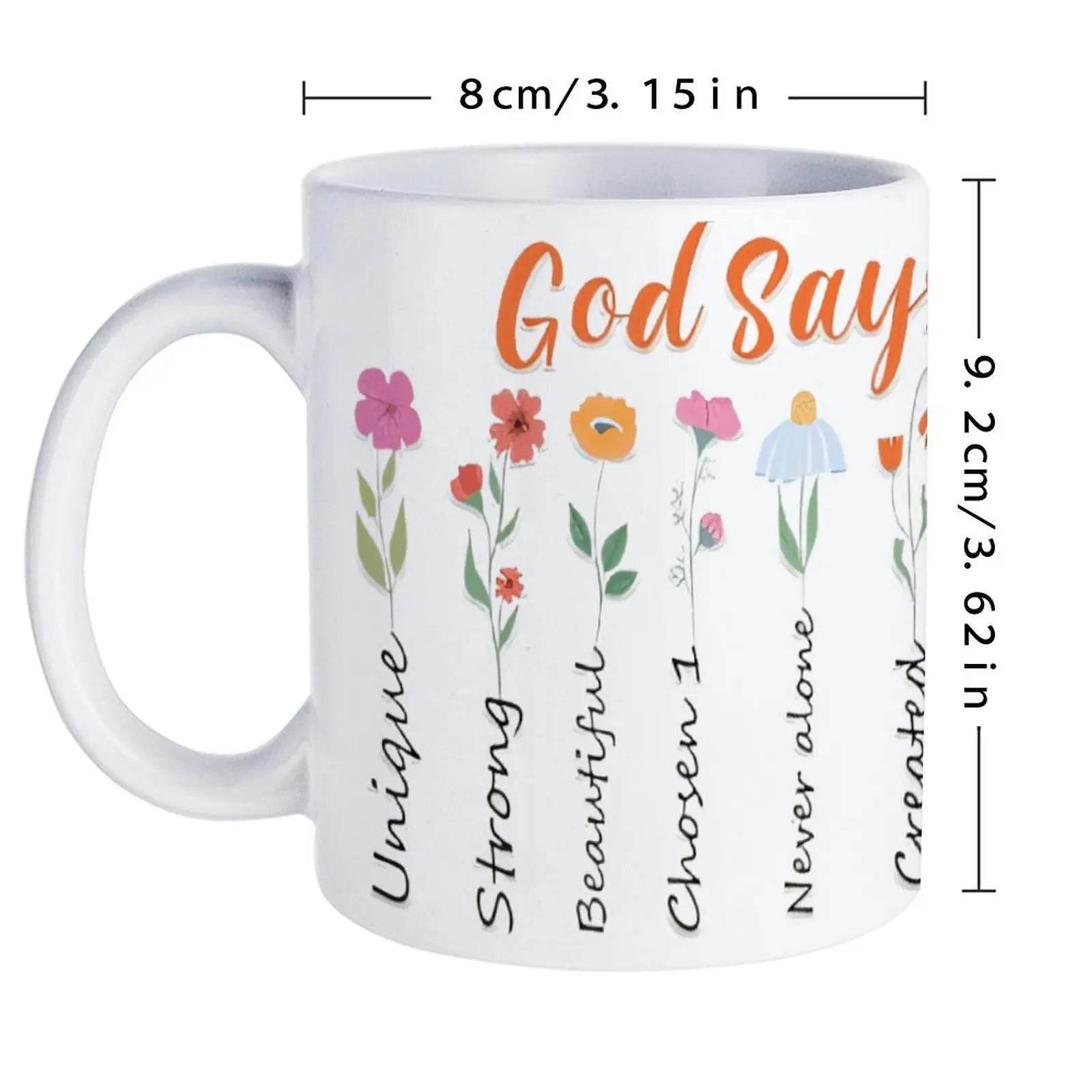 God Says You Are Ceramic Coffee Mug Bible Verse Drinkware, 330ml Cup - Metromarketstore