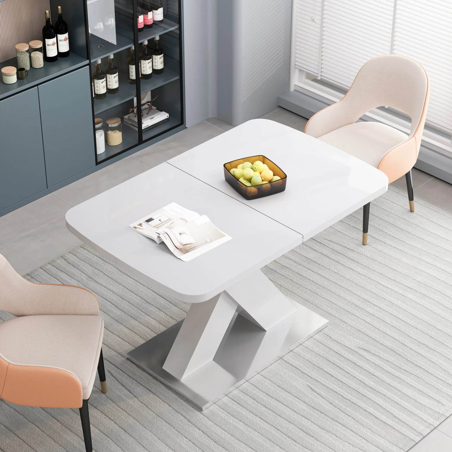 Square Dining Table, White Table Top - Metromarketstore