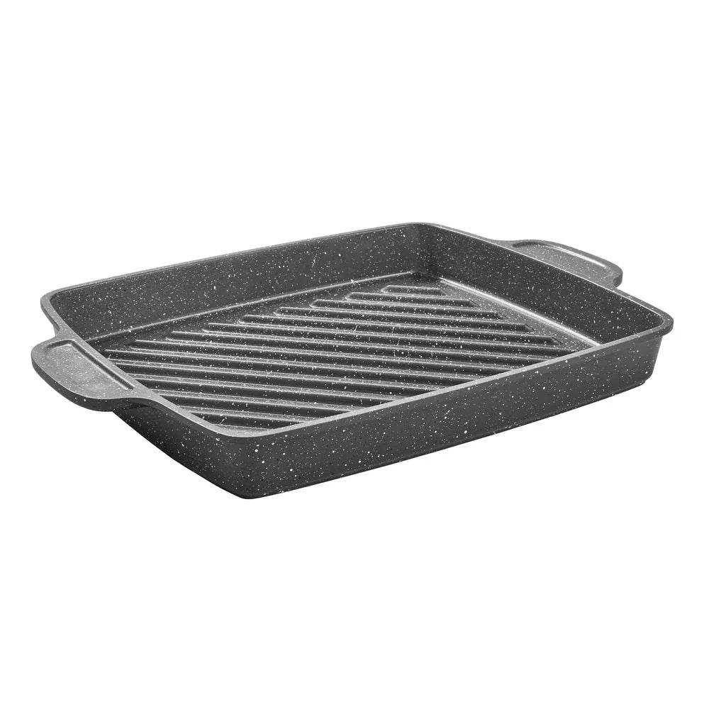 12 Inch Square Non-Slip Handle Cast Aluminum Steak Pan Non-Stick Coating - Metromarketstore