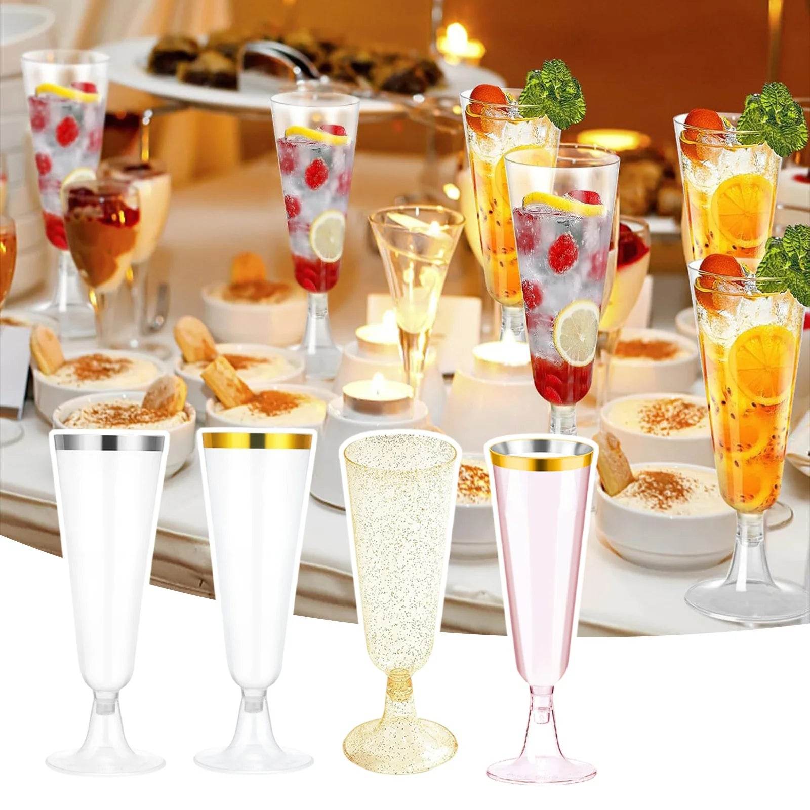 Clear Plastic Champagne Flutes 5.5 Oz - Metromarketstore
