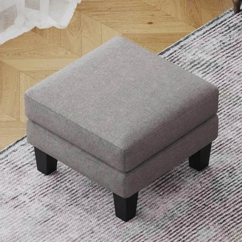 Light Gray Fabric Ottoman - Stylish and Versatile Storage Solution - Metromarketstore