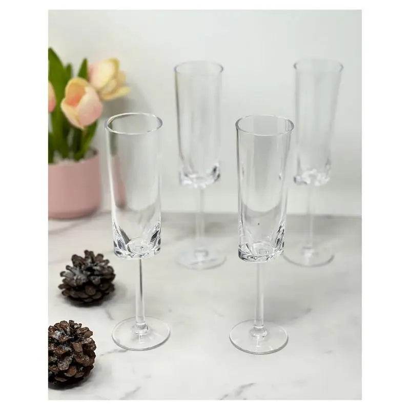 Set of 4 Unbreakable Plastic Champagne Flutes 4oz - Metromarketstore