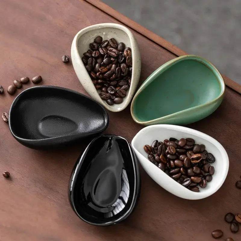 Ceramic Coffee Bean Dosing Cup Tray - Pottery Espresso Scoop for Precision Coffee Brewing-0