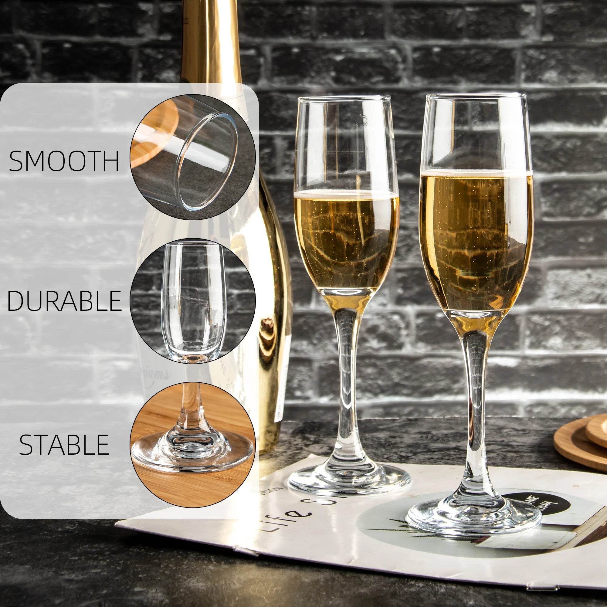 6oz 16-Pack Thickened Champagne Glasses - Metromarketstore